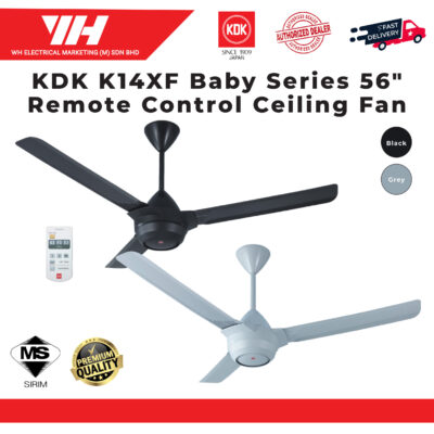 KDK K14XF 56″ Baby Series Remote Control Ceiling Fan (Black/Grey)