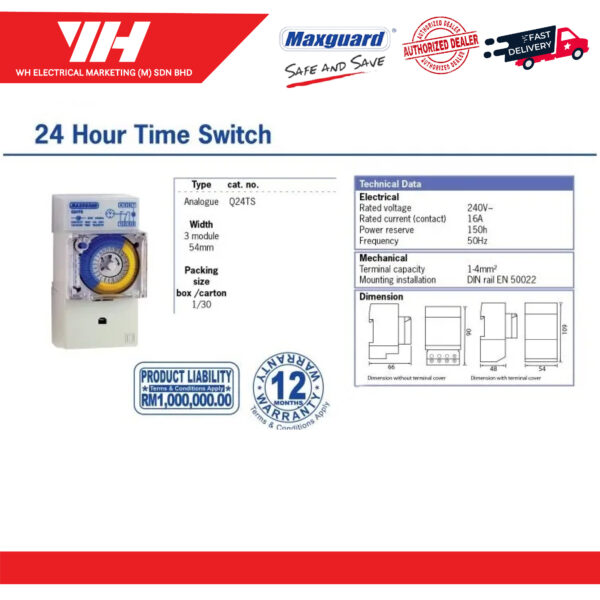 Maxguard 24HRS Analog Time Switch 03