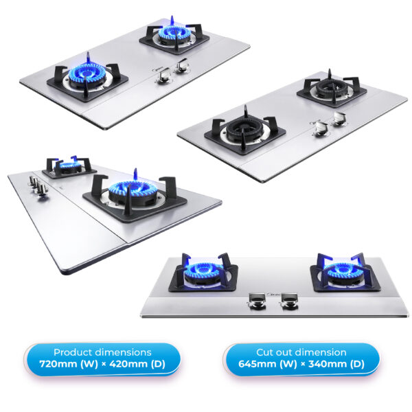 Midea MGH 8216SS Built in Gas Hob with 5.8kW Burners 03