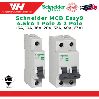 Schneider MCB 1 Pole / 2 Pole 4.5KA Easy9