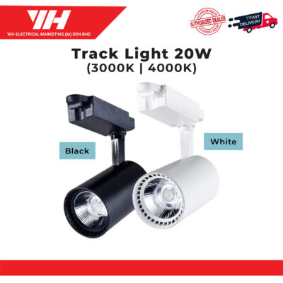 Track Light 902 20W Black/White (3000K Warm White/4000K Cool White)